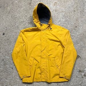 yellow rain jacket
